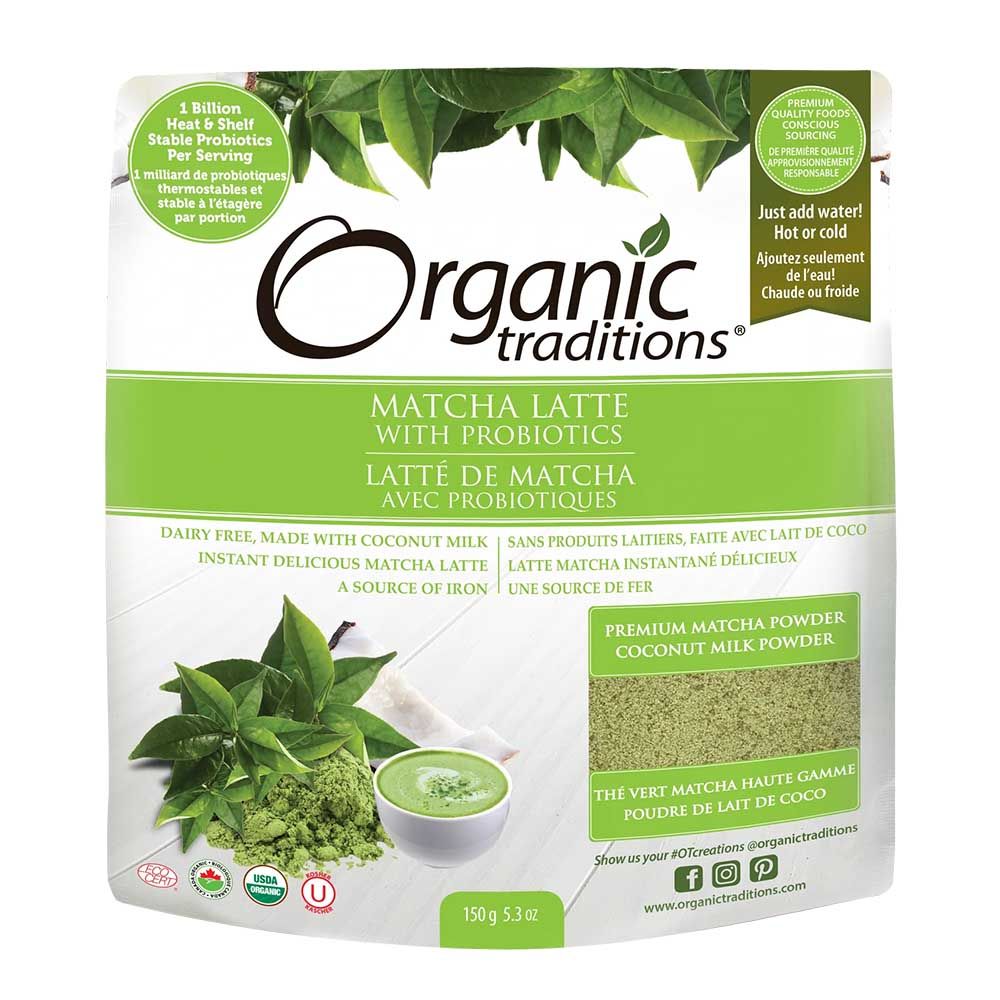 Organic Traditions Matcha Latte With Probiotics Powder 150 g - Easy Pharmacy LLC