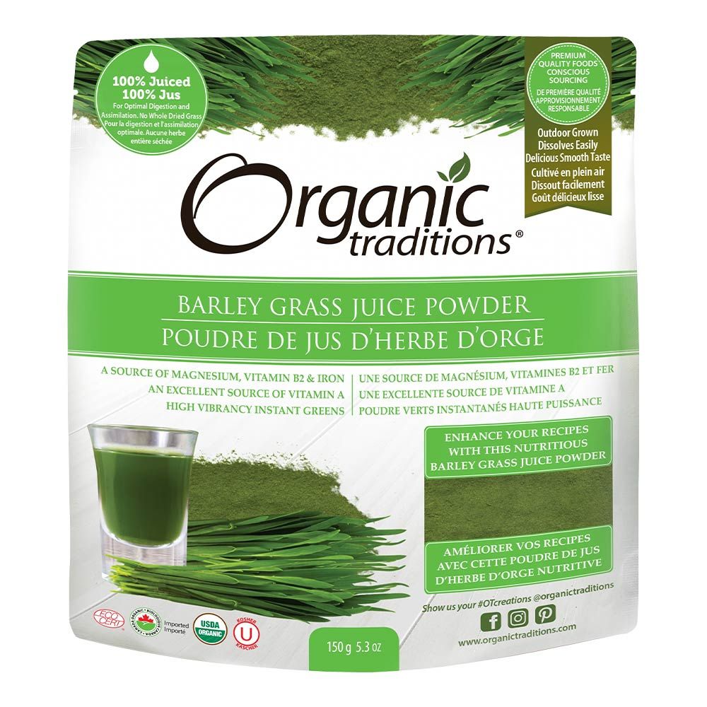 Organic Traditions Barley Grass Juice Powder 150 g - Easy Pharmacy LLC