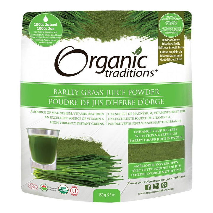 Organic Traditions Barley Grass Juice Powder 150 g - Easy Pharmacy LLC