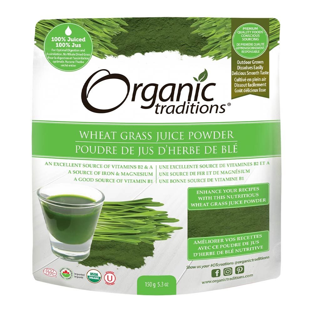 Organic Traditions Wheatgrass Juice Powder 150 g - Easy Pharmacy LLC