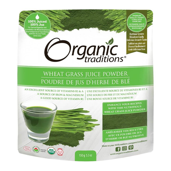 Organic Traditions Wheatgrass Juice Powder 150 g - Easy Pharmacy LLC