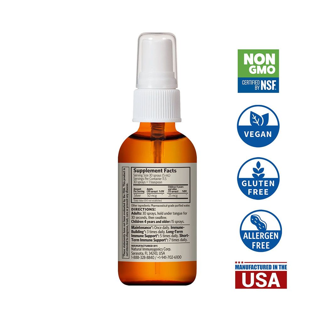 Sovereign Silver Bio-Active Silver Hydrosol Daily+ Immune Support 10 PPM Spray 2 fl.oz./59 mL - Easy Pharmacy LLC