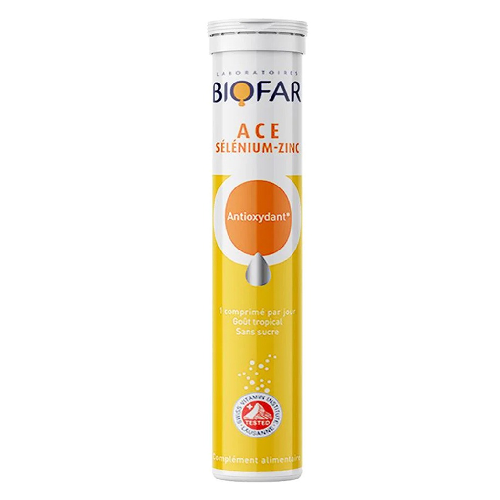Biofar Vital ACE Selenium-Zinc Antioxidant Effervescent Tablets, Tropical Flavor, Pack of 20's - Easy Pharmacy LLC
