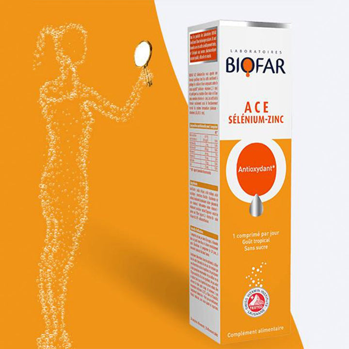 Biofar Vital ACE Selenium-Zinc Antioxidant Effervescent Tablets, Tropical Flavor, Pack of 20's - Easy Pharmacy LLC