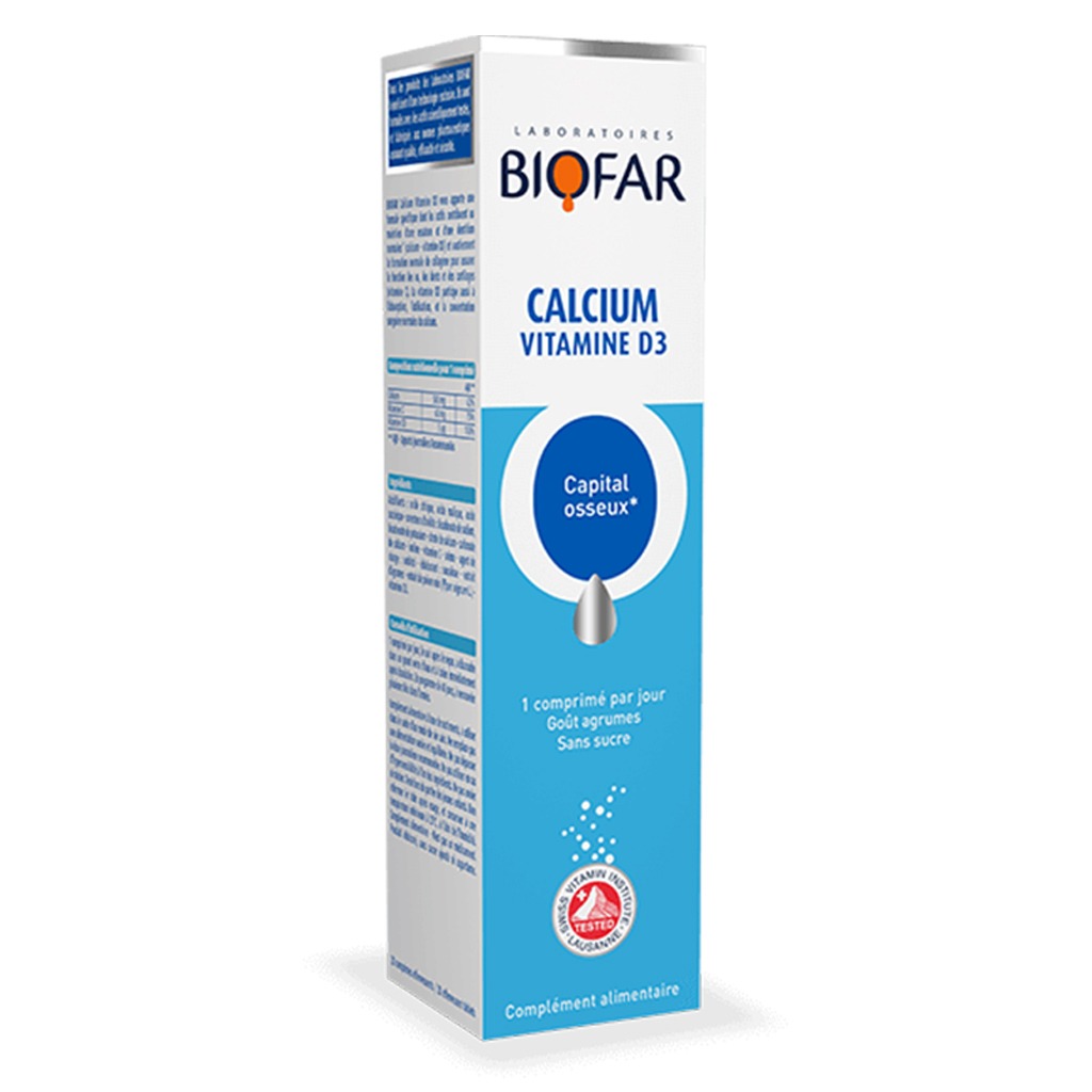 Biofar Vital Calcium Vitamin D3 Bone Capital Effervescent Tablets, Citrus Flavor, Pack of 20's - Easy Pharmacy LLC