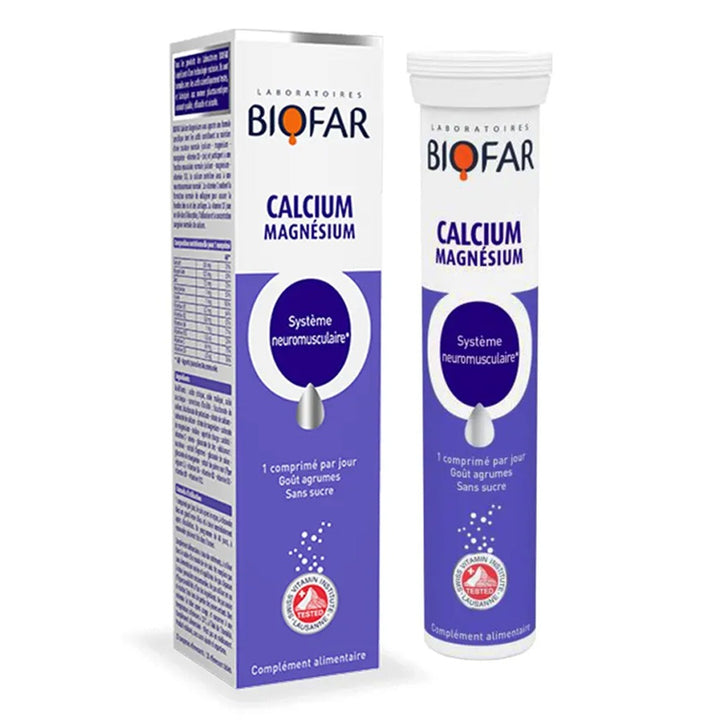 Biofar Vital Calcium Magnesium Effervescent Tablets, Citrus Flavor, Pack of 20's - Easy Pharmacy LLC