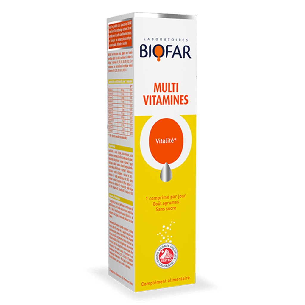 Biofar Vital Multivitamins Vitality Effervescent Tablets, Citrus Flavor, Pack of 20's - Easy Pharmacy LLC