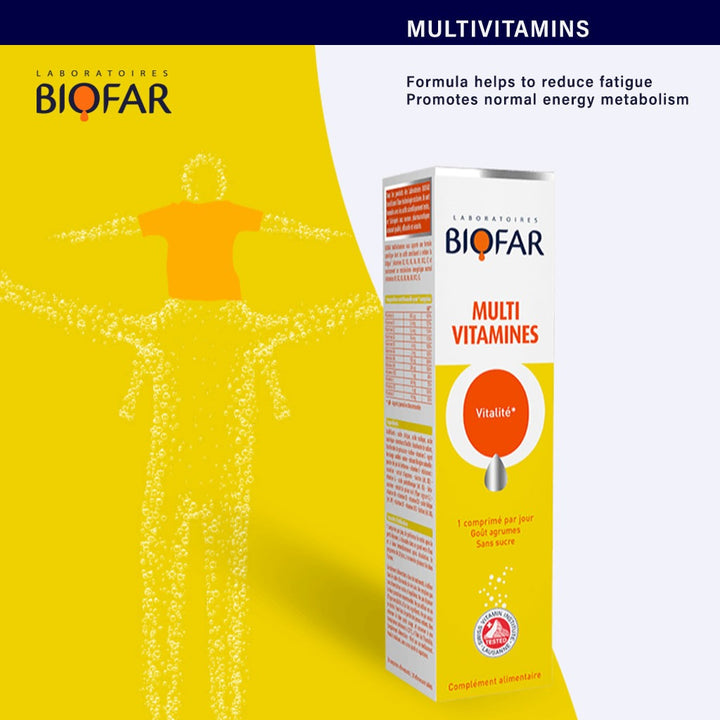Biofar Vital Multivitamins Vitality Effervescent Tablets, Citrus Flavor, Pack of 20's - Easy Pharmacy LLC
