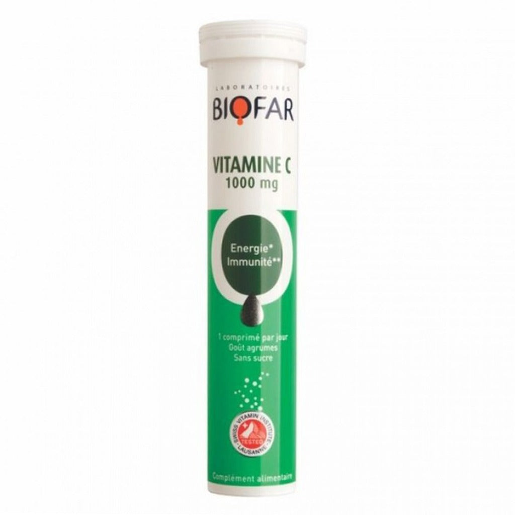 Biofar Vital Vitamin C 1000mg Effervescent Tablets For energy and Immunity, Citrus Flavor, Pack of 20's - Easy Pharmacy LLC