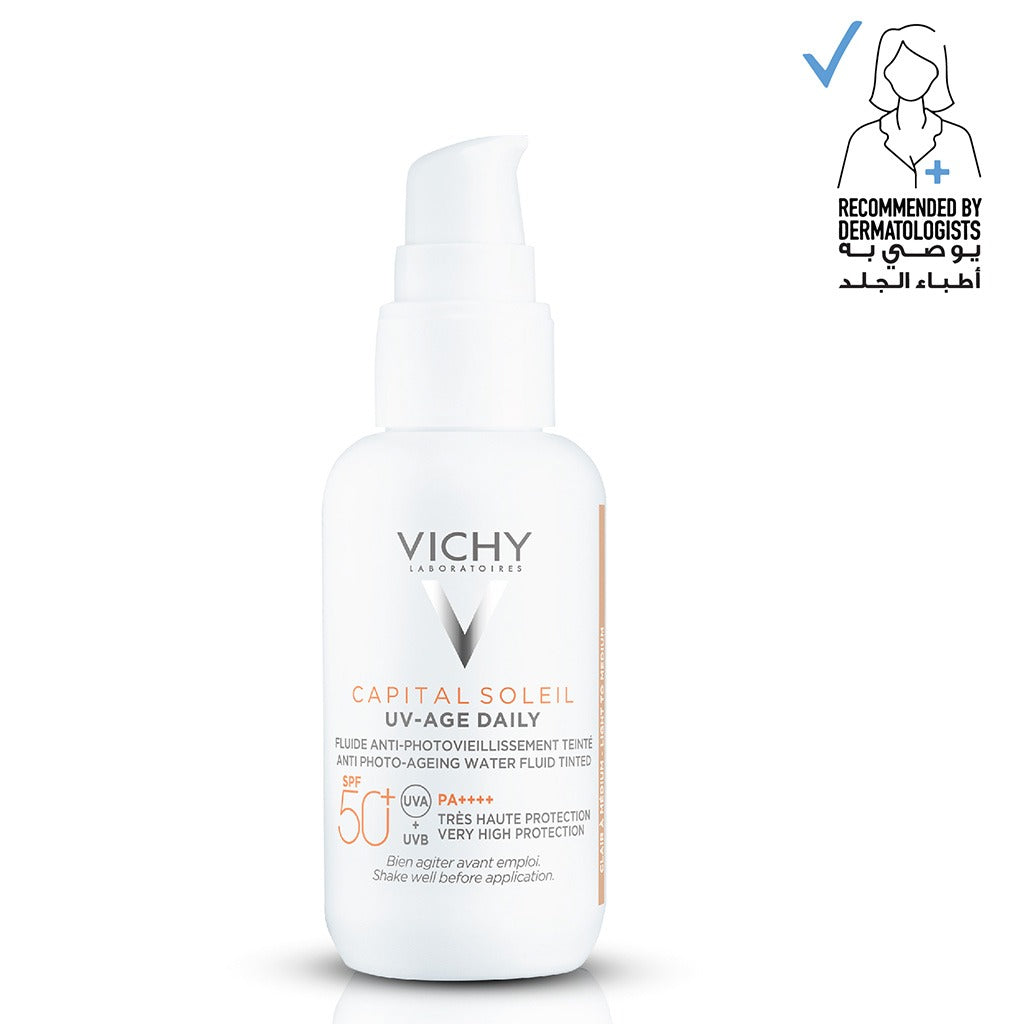 Vichy Capital Soleil UV-Age Daily SPF50+ PA++++ Tinted Anti Ageing Fluid Sunscreen With Niacinamide 40ml - Easy Pharmacy LLC