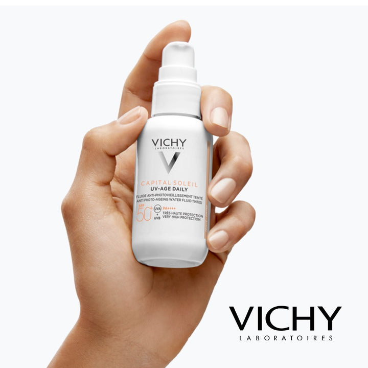 Vichy Capital Soleil UV-Age Daily SPF50+ PA++++ Tinted Anti Ageing Fluid Sunscreen With Niacinamide 40ml - Easy Pharmacy LLC
