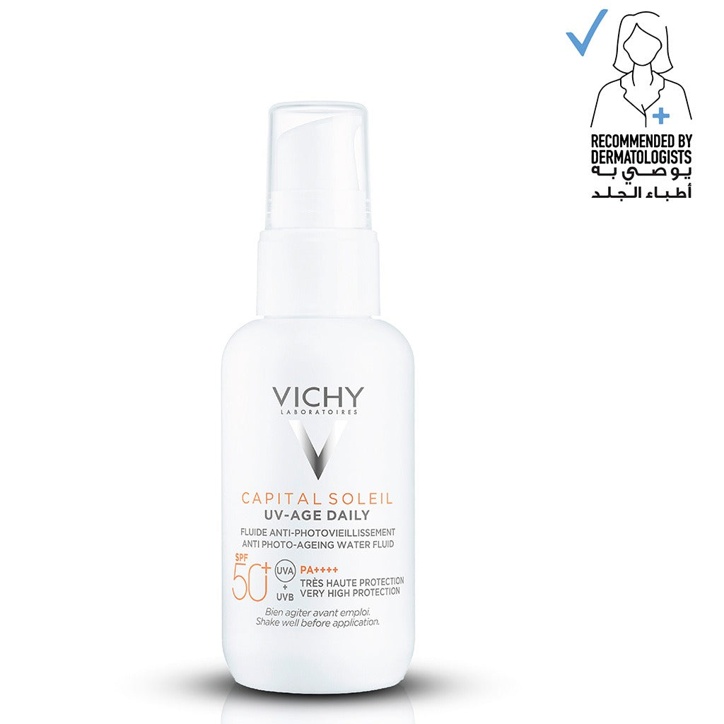 Vichy Capital Soleil UV-Age Daily SPF50+ PA++++ Anti Ageing Fluid Sunscreen With Niacinamide 40ml - Easy Pharmacy LLC