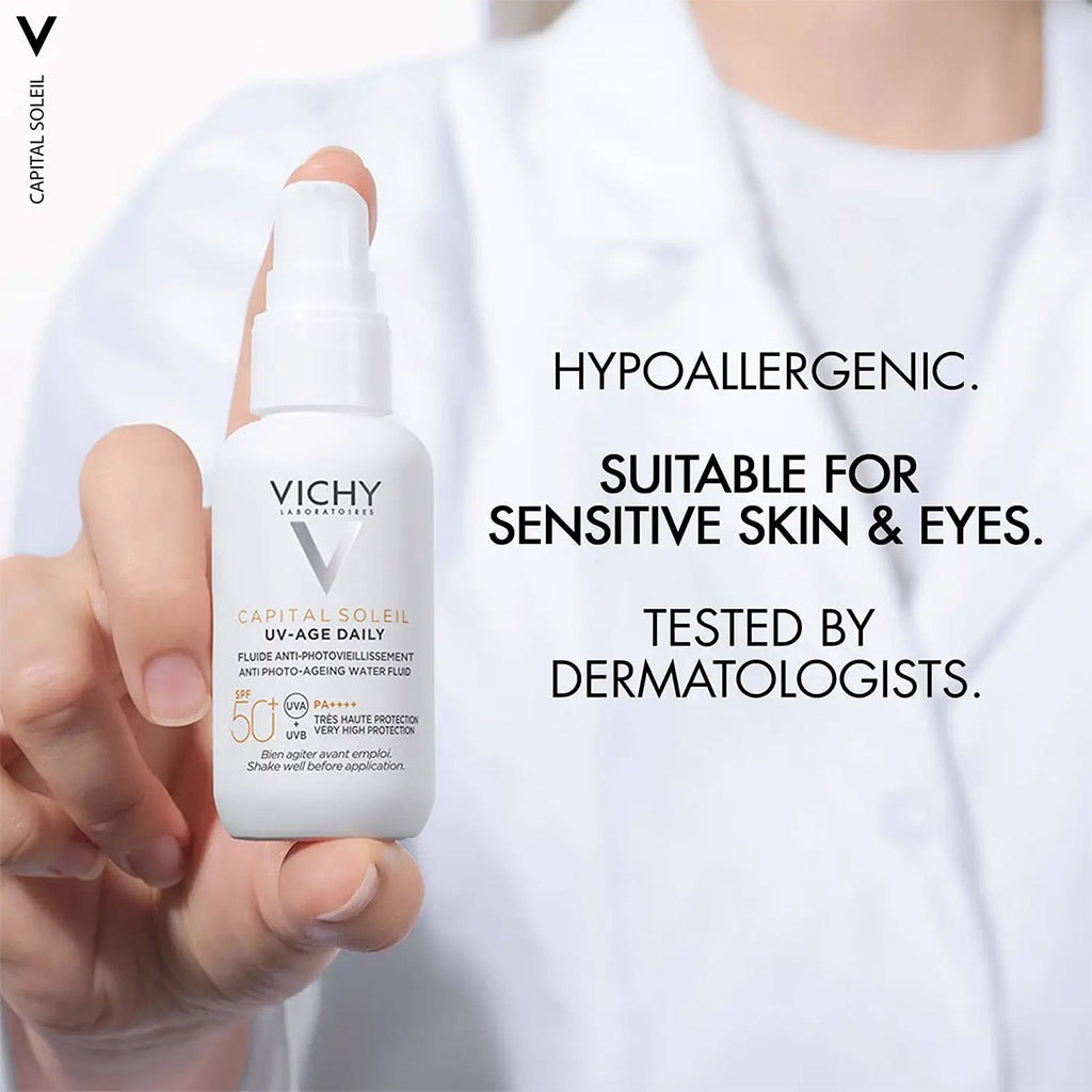 Vichy Capital Soleil UV-Age Daily SPF50+ PA++++ Anti Ageing Fluid Sunscreen With Niacinamide 40ml - Easy Pharmacy LLC