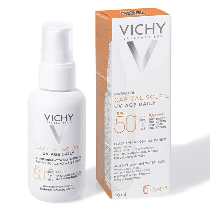Vichy Capital Soleil UV-Age Daily SPF50+ PA++++ Anti Ageing Fluid Sunscreen With Niacinamide 40ml - Easy Pharmacy LLC