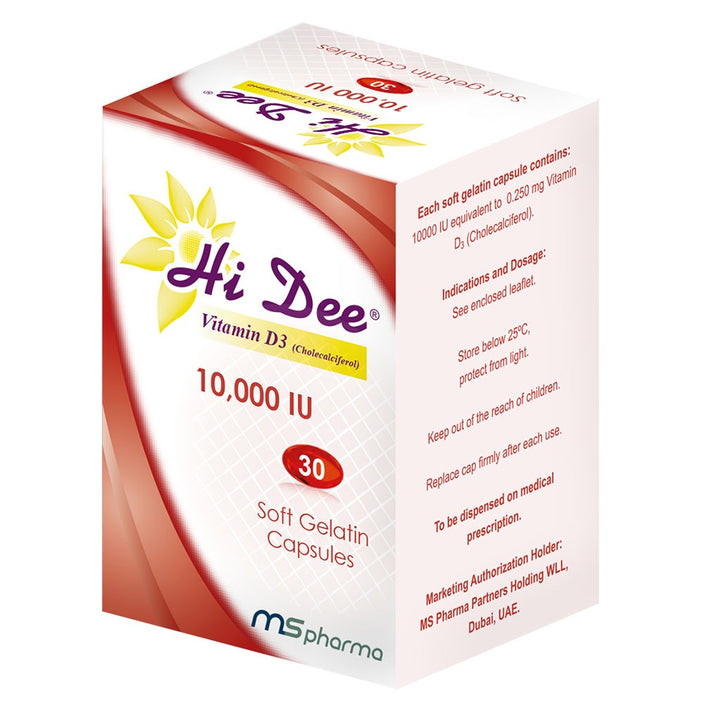 Hi Dee Vitamin D3 10000 IU Soft Gelatin Capsules 30's - Easy Pharmacy LLC