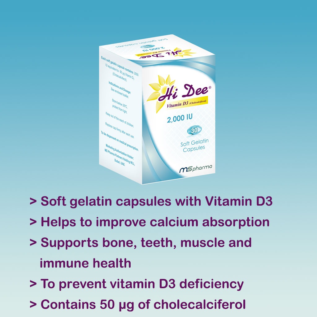 Hi Dee Vitamin D3 2000 IU Soft Gelatin Capsules 30's - Easy Pharmacy LLC