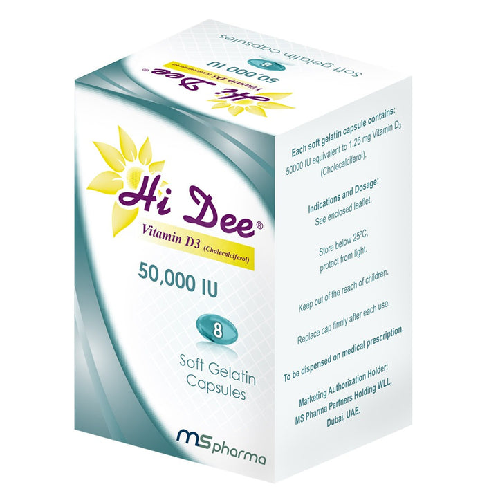 Hi Dee Vitamin D3 50000 IU Soft Gelatin Capsules 8's - Easy Pharmacy LLC