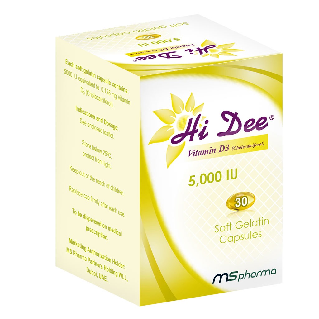 Hi Dee Vitamin D3 5000 IU Soft Gelatin Capsules 30's - Easy Pharmacy LLC