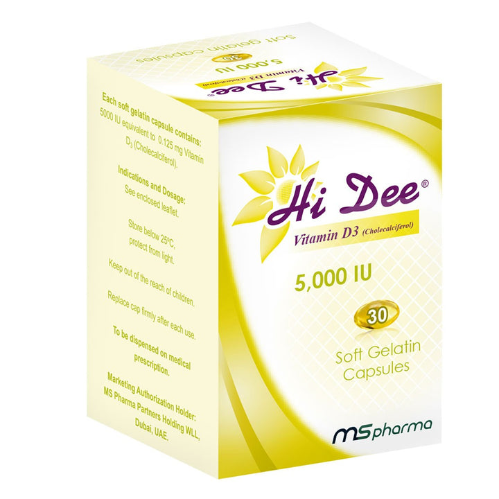 Hi Dee Vitamin D3 5000 IU Soft Gelatin Capsules 30's - Easy Pharmacy LLC