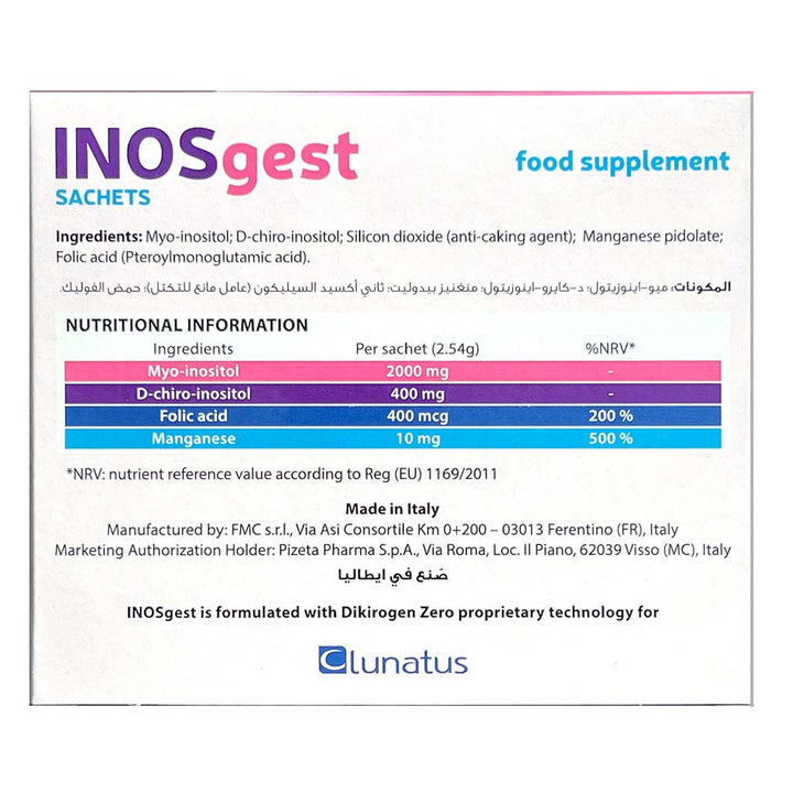 INOSgest Women's Supplement Powder Sachets For Oral Solution With Inositol, Folic Acid & Manganese 2.4g, Pack of 30’s, Exp Date: Dec 2024 - Easy Pharmacy LLC