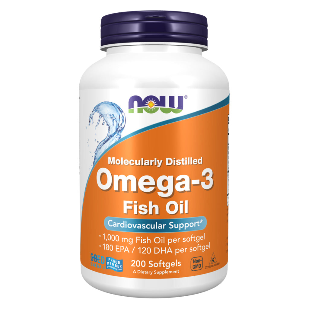 Now Omega 3 1000mg Fish Oil Supplement Softgels, Pack of 200's - Easy Pharmacy LLC