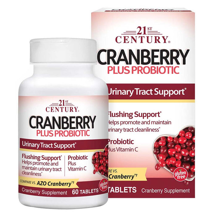 21st Century Cranberry Plus Probiotic Tablets For Urinary Tract Support, Pack of 60's - Easy Pharmacy LLC