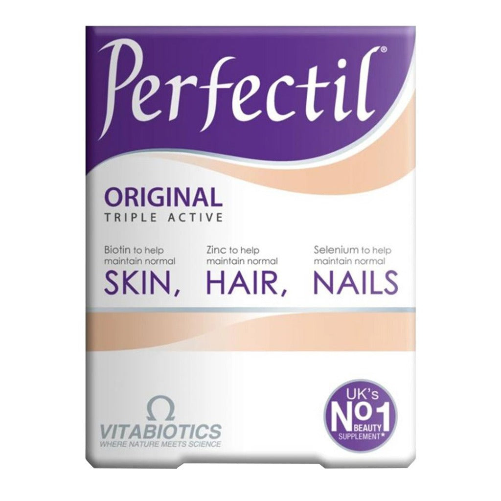 Vitabiotics Perfectil Original Triple Active Tablets With Biotin, Zinc & Selenium For Skin, Hair & Nails, Pack of 90's - Easy Pharmacy LLC