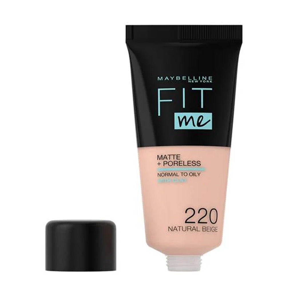 Maybelline Fit Me Matte + Poreless Foundation 220 Natural Beige 30 mL - Easy Pharmacy LLC