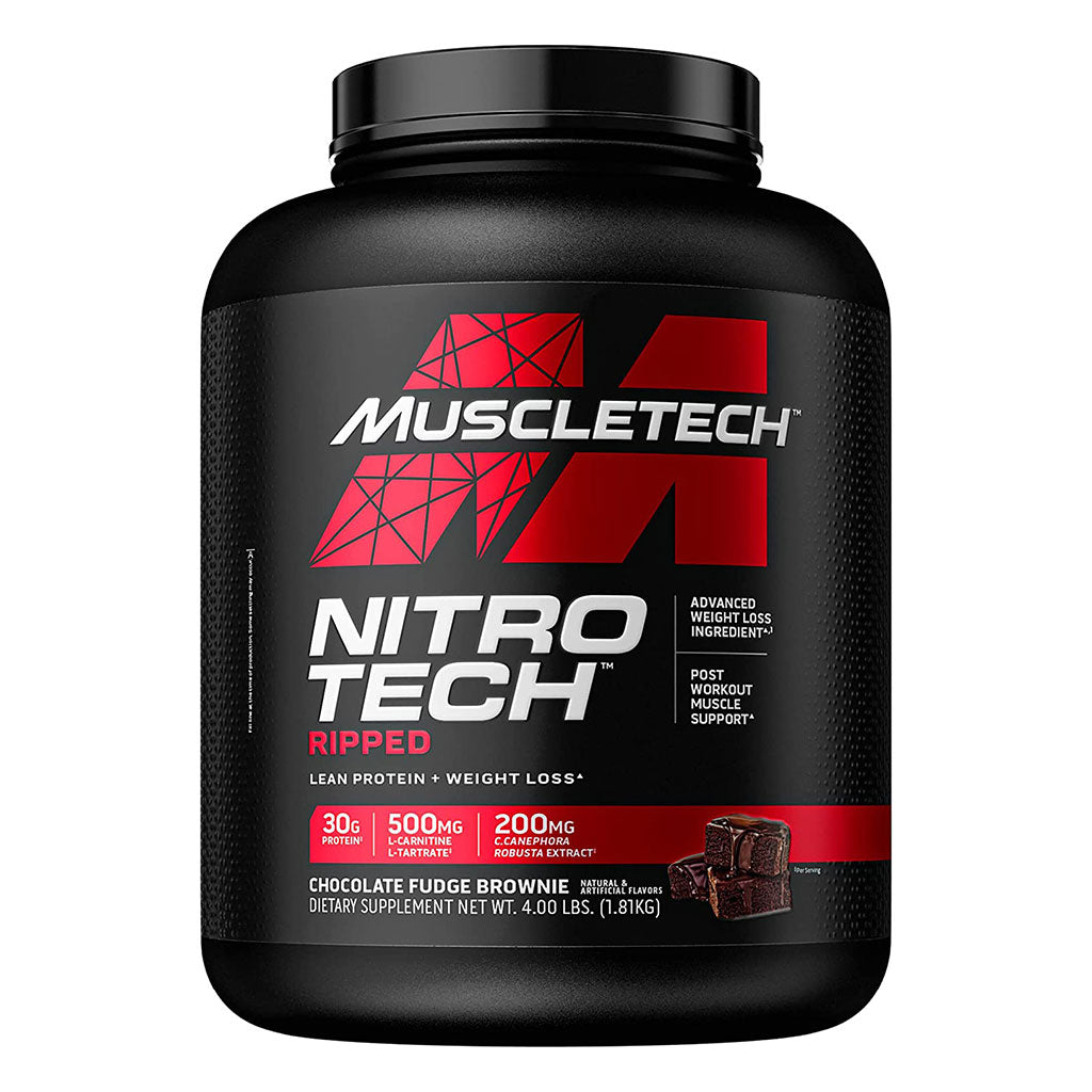 MuscleTech Nitrotech Ripped Powder Chocolate Fudge Brownie 4 LB - Easy Pharmacy LLC