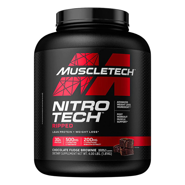 MuscleTech Nitrotech Ripped Powder Chocolate Fudge Brownie 4 LB - Easy Pharmacy LLC