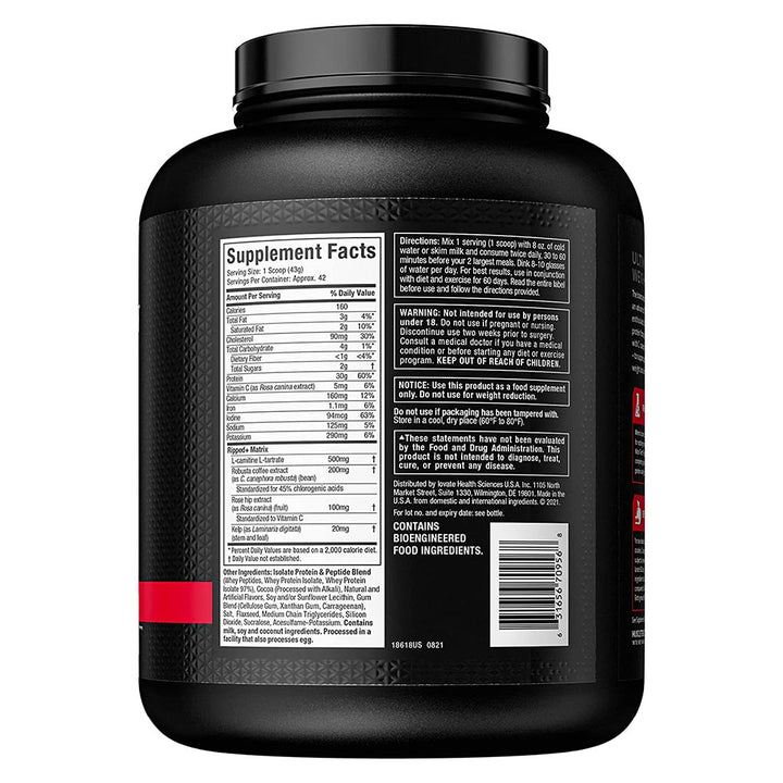 MuscleTech Nitrotech Ripped Powder Chocolate Fudge Brownie 4 LB - Easy Pharmacy LLC
