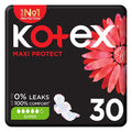 Kotex Maxi Protect Thick Pads With Wings, Super Size, Pack of 30's
