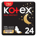 Kotex Maxi Protect Thick Sanitary Pads With Wings For Overnight Protection, Pack of 24's