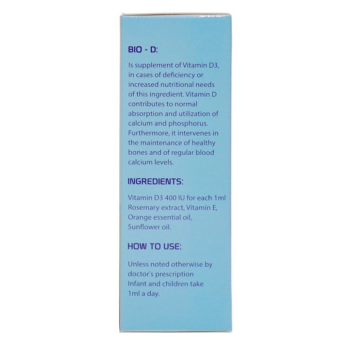 Bio-D Vitamin D3 400 IU/mL Oral Drops 30 mL - Easy Pharmacy LLC