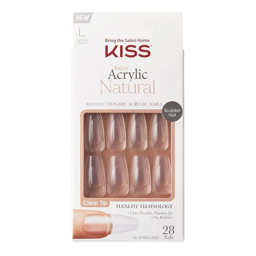 Kiss Salon Acrylic Natural Long Nails 28's KSAN06 - Easy Pharmacy LLC