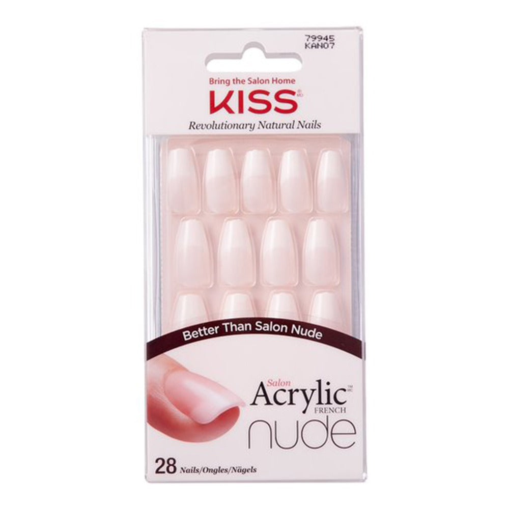 Kiss Salon Acrylic French Nude Nails 28's KAN07C - Easy Pharmacy LLC