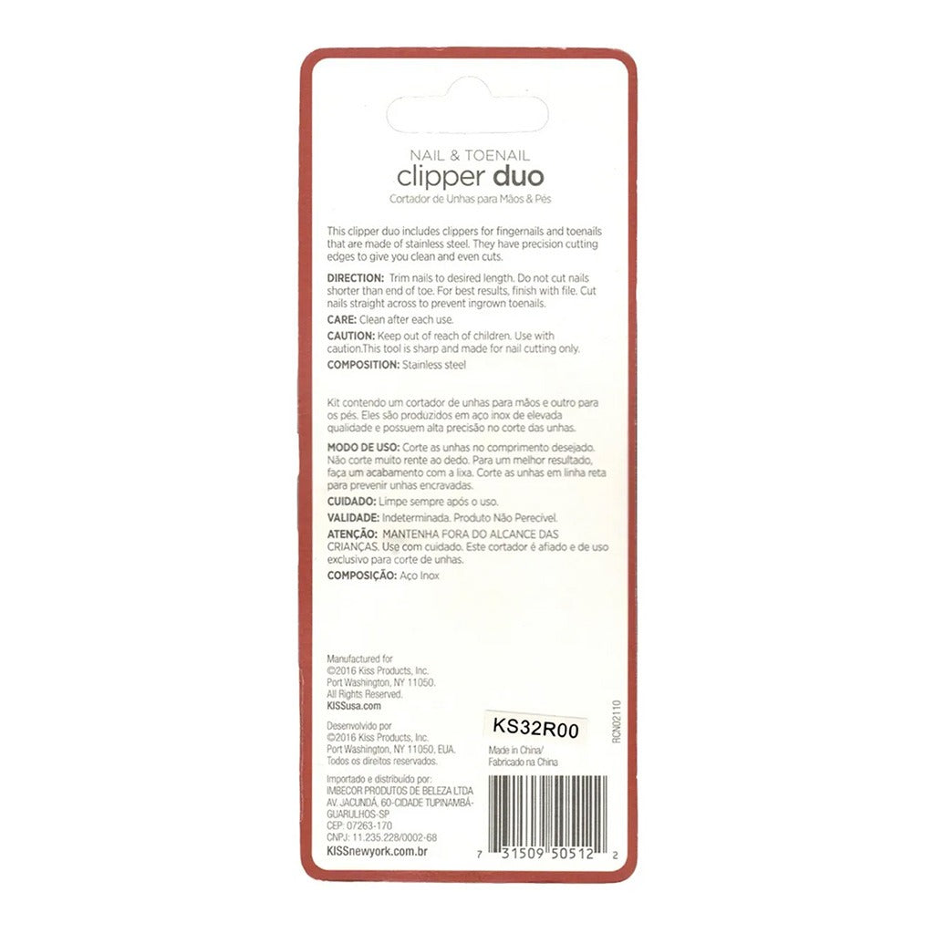 Kiss Nail & Toenail Clipper Duo Premium 2's RCN02 - Easy Pharmacy LLC