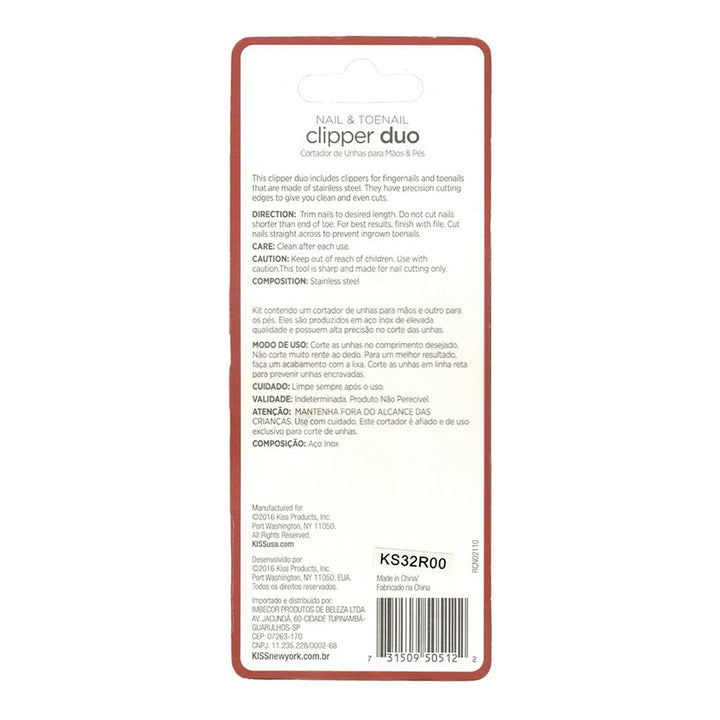 Kiss Nail & Toenail Clipper Duo Premium 2's RCN02 - Easy Pharmacy LLC