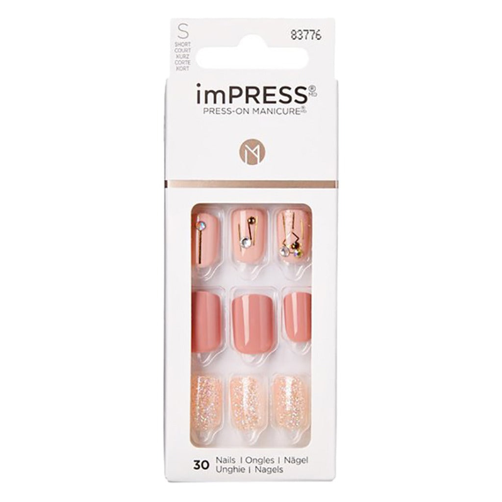 Kiss imPRESS Press On Manicure Fine Lines Short KIM015C 30's - Easy Pharmacy LLC