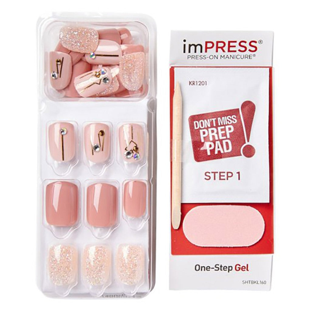 Kiss imPRESS Press On Manicure Fine Lines Short KIM015C 30's - Easy Pharmacy LLC