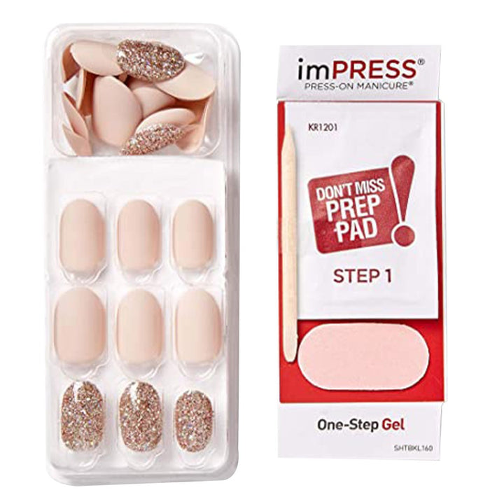 Kiss imPRESS Press On Manicure Evanesce Short KIM003C 30's - Easy Pharmacy LLC