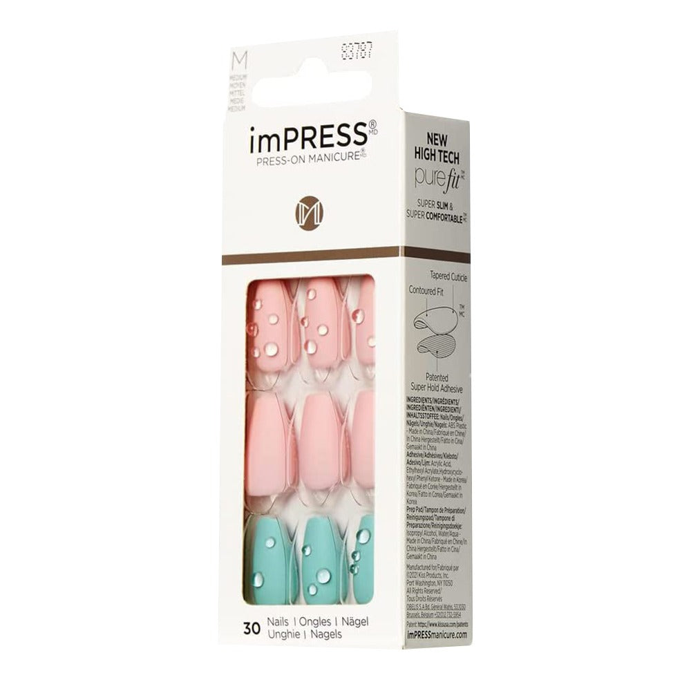 Kiss imPRESS Press On Manicure Dew Drop Medium 30's - Easy Pharmacy LLC