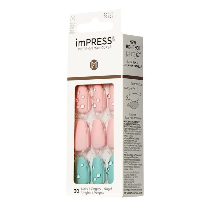 Kiss imPRESS Press On Manicure Dew Drop Medium 30's - Easy Pharmacy LLC