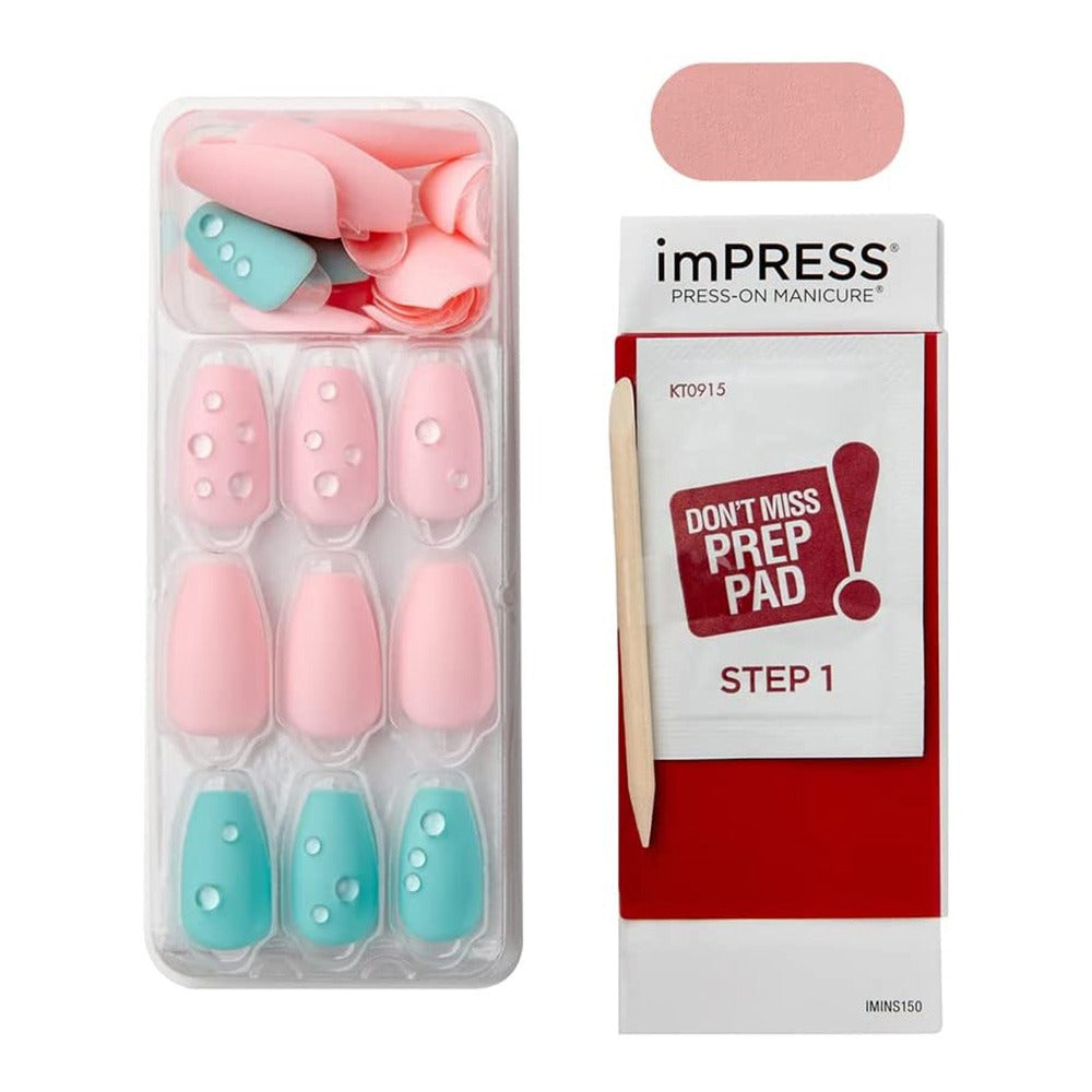 Kiss imPRESS Press On Manicure Dew Drop Medium 30's - Easy Pharmacy LLC