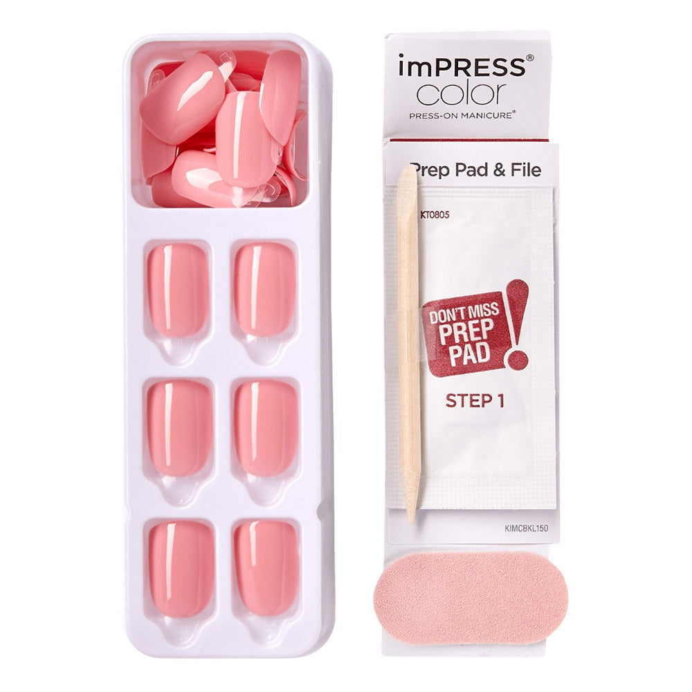 Kiss imPRESS Color Press On Manicure Pretty Pink 30's - Easy Pharmacy LLC