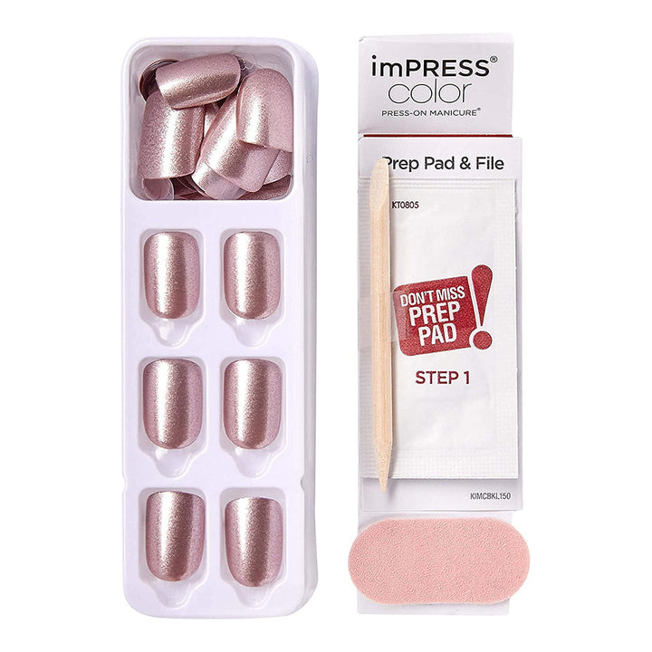 Kiss imPRESS Color Press On Manicure Paralyzed Pink 30's - Easy Pharmacy LLC
