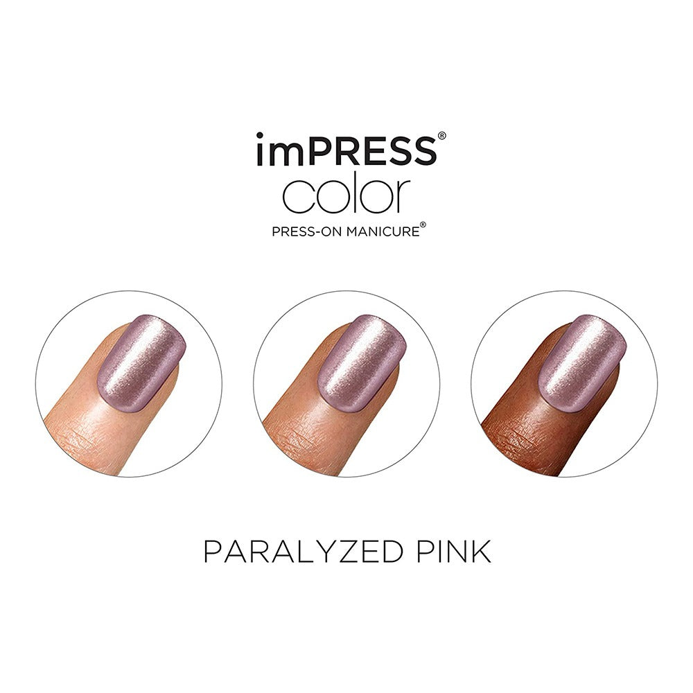 Kiss imPRESS Color Press On Manicure Paralyzed Pink 30's - Easy Pharmacy LLC