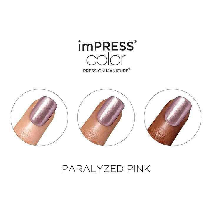 Kiss imPRESS Color Press On Manicure Paralyzed Pink 30's - Easy Pharmacy LLC
