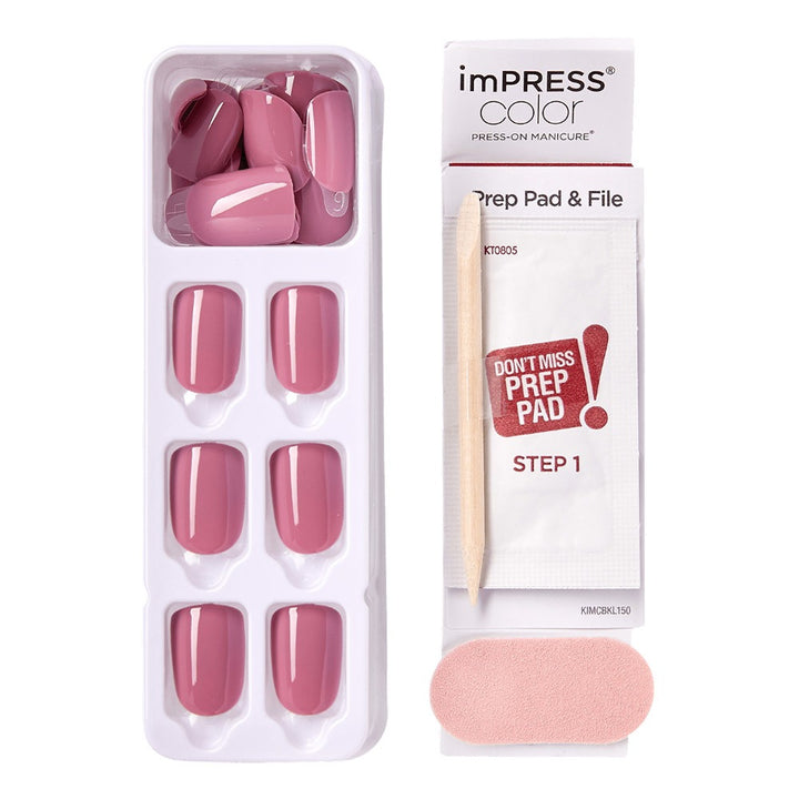 Kiss imPRESS Color Press On Manicure Petal Pink 30's - Easy Pharmacy LLC