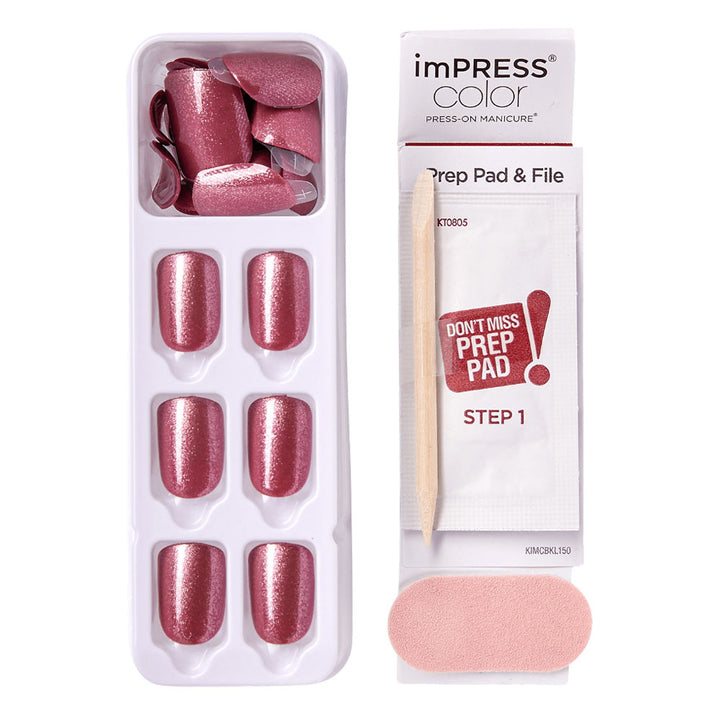 Kiss imPRESS Color Press On Manicure Peanut Pink 30's - Easy Pharmacy LLC